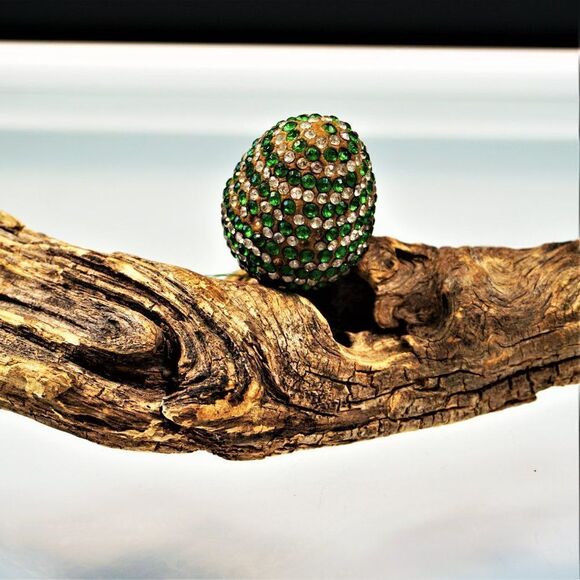 Christmas Ornament Sequined Jeweled Egg Vintage Tree Decoration - Picture 2 of 7